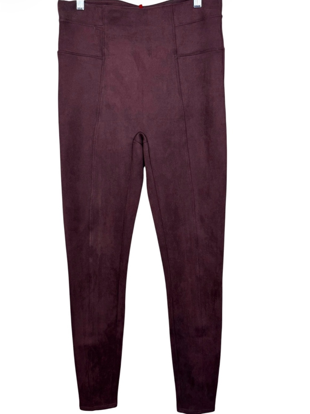 Spanx Faux Suede Leggings Large-Tall Burgundy/Brown